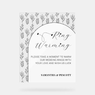 Modern Simplistic Rings Warming Wedding Acrylic Sign
