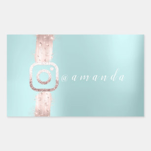 Modern Simply Makeup Aqua Instagra Logo Rectangular Sticker
