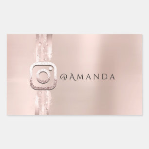 Modern Simply Makeup Glam Event Instagra Logo Rectangular Sticker