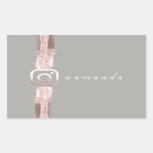 Modern Simply  Makeup Grey White Instagra Rose Rectangular Sticker