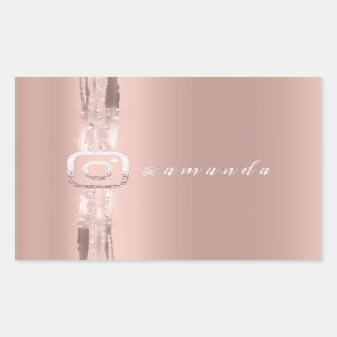 Modern Simply Makeup Pink Spark Instagra Rose Rectangular Sticker