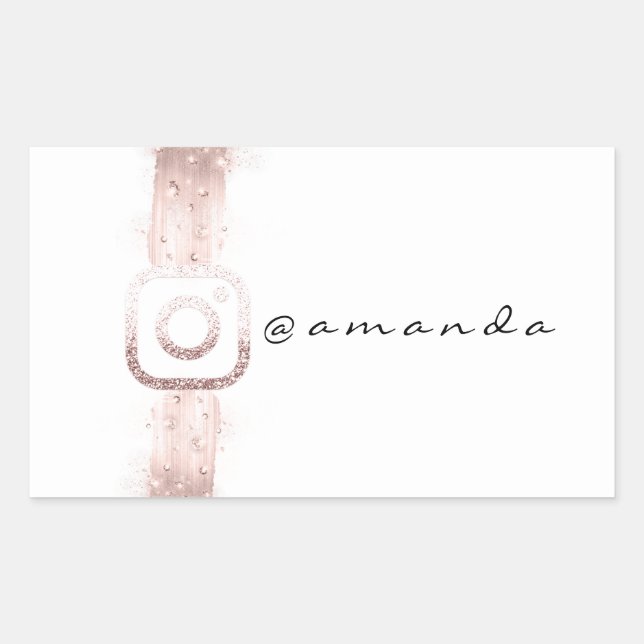 Modern Simply Makeup Social Instagra Logo Rectangular Sticker (Front)