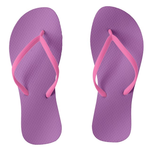 Modern Simply Solid purple gradient Wave pattern Flip Flops (Footbed)