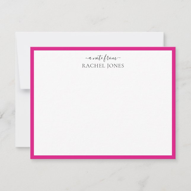 Modern Single Border 'A Note From' Note Card (Front)