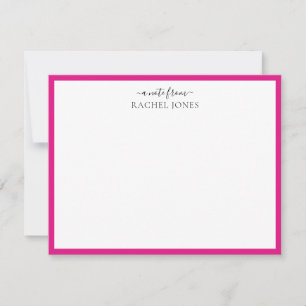 Modern Single Border 'A Note From' Note Card
