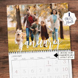 Modern Single Photo and Cover Collage Custom Colou Calendar<br><div class="desc">Create your own personal yearly photo calendar utilising this easy-to-upload template for a year's worth of memories. One full-bleed photo per month; each is shown in a unique photo collage format on the front cover in your choice of colours. Upload each photo on each month view page in the EDIT...</div>