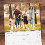 Modern Single Photo and Cover Collage Custom Colou Calendar<br><div class="desc">Create your own personal yearly photo calendar utilising this easy-to-upload template for a year's worth of memories. One full-bleed photo per month; each is shown in a unique photo collage format on the front cover in your choice of colours. Upload each photo on each month view page in the EDIT...</div>