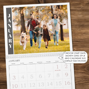 Modern Single Photo Per Month and Collage on Cover Calendar