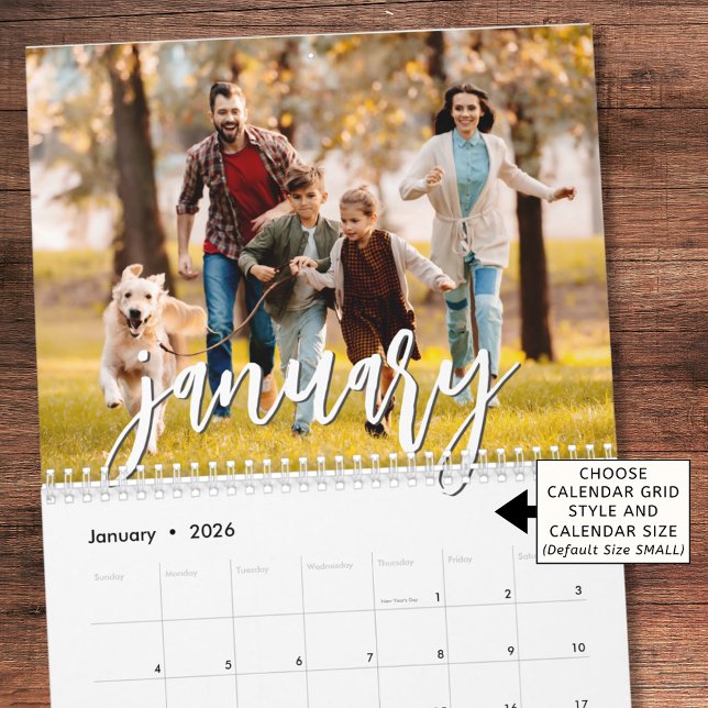 Modern Single Photo Script Custom Calendar (Creator Uploaded)