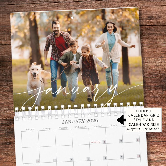 Modern Single Photo Script Custom Calendar (Creator Uploaded)
