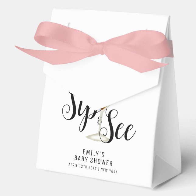 Modern Sip & See Martini Cocktail Baby Shower  Favour Box (Front)