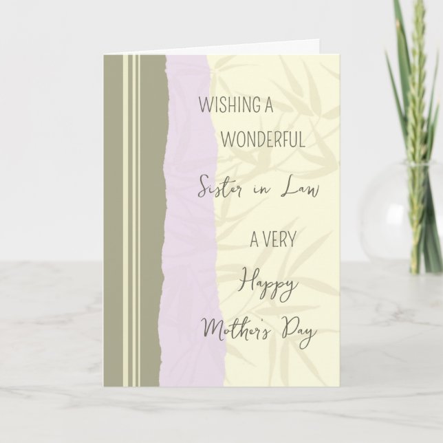 Modern Sister in Law Happy Mother's Day Card (Front)