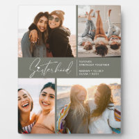Modern Sisterhood Photo Collage Grayish Green 