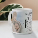 Modern 'SISTERS' are the best Photo Keepsake Coffee Mug<br><div class="desc">Stylish sister coffee mug featuring 2 custom photos of your choice,  which can easily be downloaded from a computer or your phone,  the text 'Sisters are the Best' in elegant calligraphy script and name/s. Makes a wonderful personalised gift for your sister!</div>