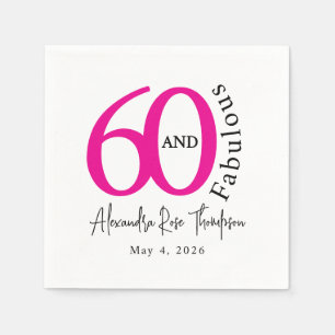 Modern Sixty and Fabulous 60th Birthday Party Napkin