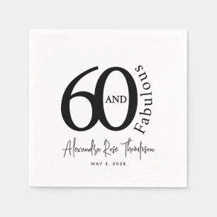 Modern Sixty and Fabulous 60th Birthday Party Napkin