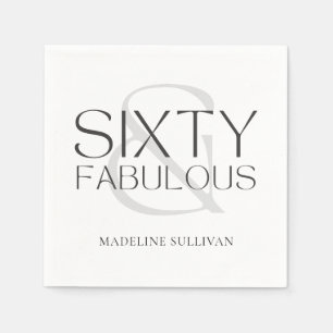 Modern Sixty and Fabulous Bold 60th Birthday Party Napkin