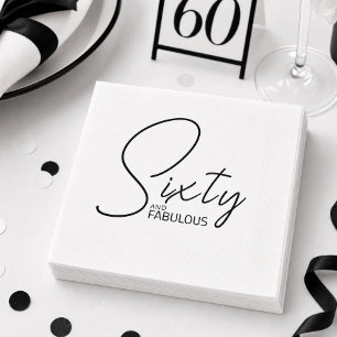 Modern Sixty and Fabulous Bold 60th Birthday Party Napkin