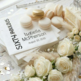 Modern Sixty and Fabulous Bold Birthday Party Napkin