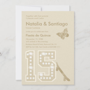 Modern Skater Butterfly  Loving Fiesta de Quince Invitation