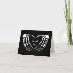 Modern Skeleton Gothic Hands Love Heart Shape      Thank You Card