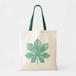 Modern Skeleton Green Maple Leaf Tote Bag