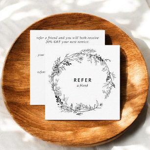 Modern Sketch Flowers Referral Card