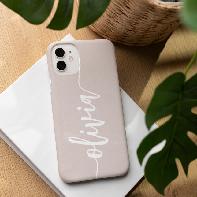 Modern Sketched Script Personalised Name iPhone 16 Case (Creator Uploaded)