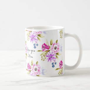 Modern Sketchy Floral Print Coffee Mug