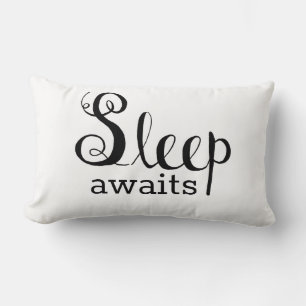 Modern Sketchy Minimalist Sleep Awaits Geo Lumbar Cushion