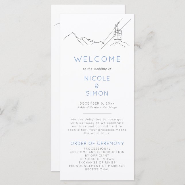 Modern Ski Resort Charming Wintery Mountain Peaks Programme (Front/Back)