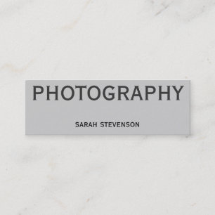 Modern Skinny Minimalist Grey Business Card