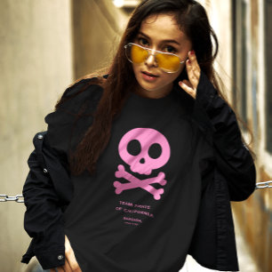 Modern Skull Bones Pink Pickleball Family Team  T-Shirt