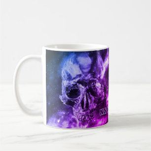 Modern skull in space. Customised Coffee Mug