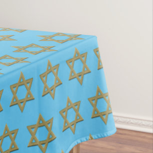 Modern Sky Blue   Passover   STAR OF DAVID Tablecloth