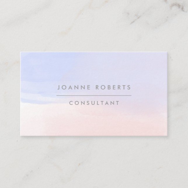 Modern Sky Blue Pink Ombre Beauty or Professional Business Card (Front)