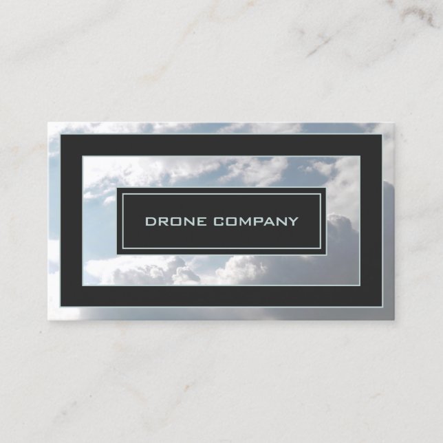 Modern sky clouds frame business card (Front)