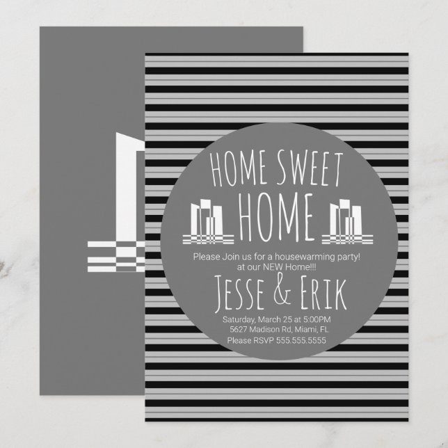 Modern Skyline Homes Housewarming Party Invitation (Front/Back)