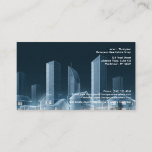 Modern Skyline Real Estate Business Card 🏙️🏡