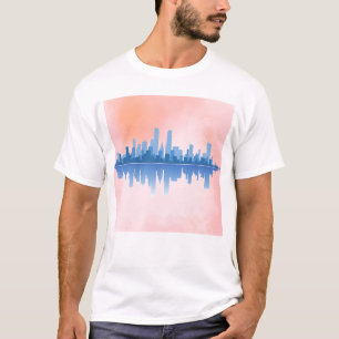 Modern Skyline Reflection – Urban Cityscape Art T-Shirt