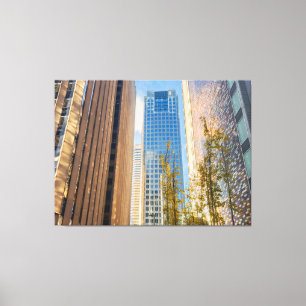 Modern Skyline with Autumn Tree Canvas Print
