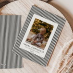 Modern Slate Grey Pinstripe Christmas Family Photo Holiday Card<br><div class="desc">This minimal and modern family photo card features simple pinstripe elements,  serif typography and a dark slate grey colour way. Send your holiday love in classic traditional style with this adorable photo collage holiday card.</div>