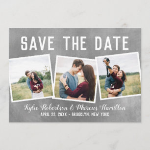 Modern Slate Snapshots Save The Date 3 Photo