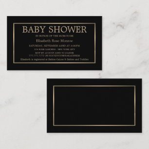 Modern & Sleek, Black & Gold Baby Shower Ticket