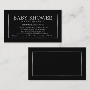 Modern & Sleek, Black & Silver Baby Shower Ticket