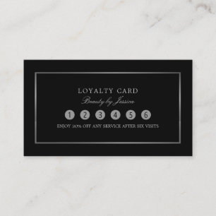 Modern & Sleek, Black & Silver, Loyalty Card
