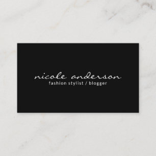 Modern Sleek Black Stylish Minimalist Business Card