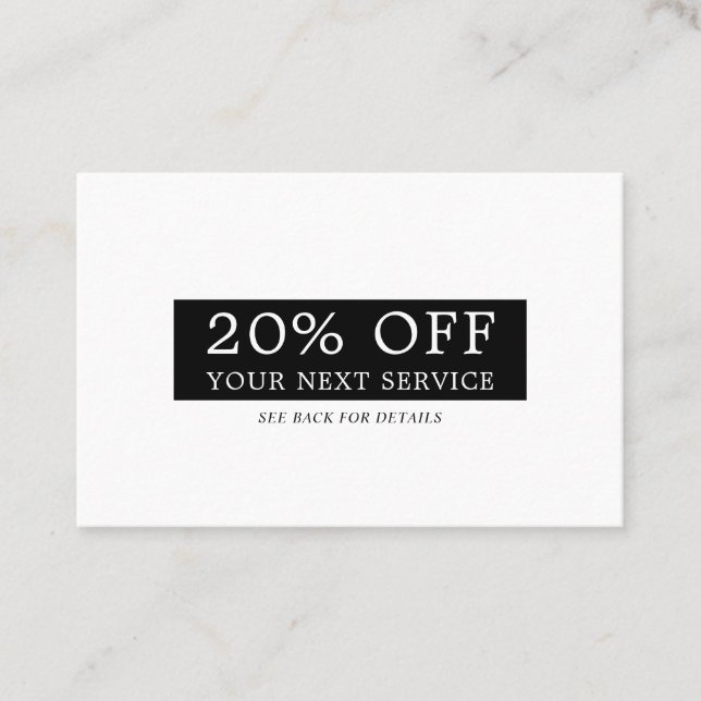 Modern Sleek Box - Any Color - Discount Voucher (Front)