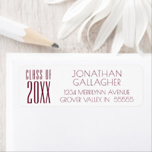 Modern Sleek CLASS OF 20XX Maroon Graduation