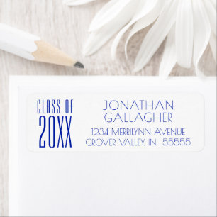 Modern Sleek CLASS OF 20XX Royal Blue Graduation